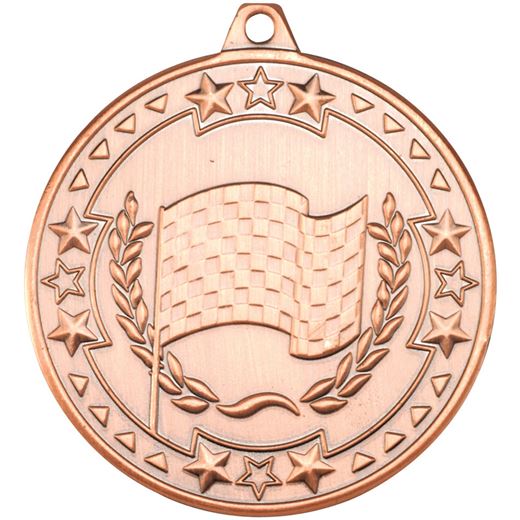 Bronze Tri Star Motor Sport Medal 50mm (2")