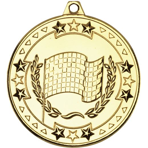 Gold Tri Star Motor Sport Medal 50mm (2")
