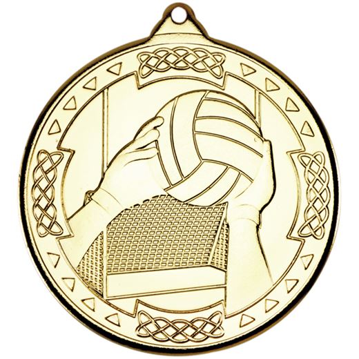 Gold Gaelic Football Celtic Medal 50mm (2")