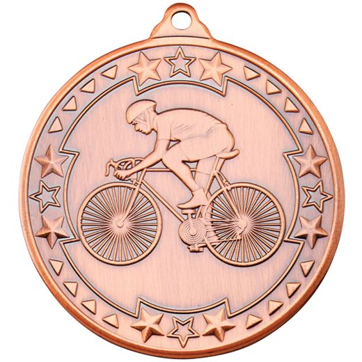 Bronze Tri Star Cycling Medal 50mm (2")
