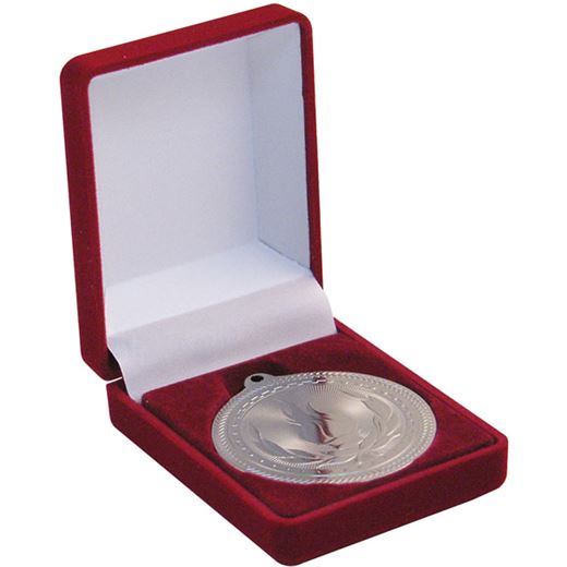 Deluxe Red Velvet Lined Medal Box 40mm or 50mm Recess