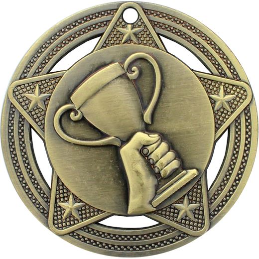 Trophy Cup Medal by Infinity Stars Antique Gold 50mm (2")