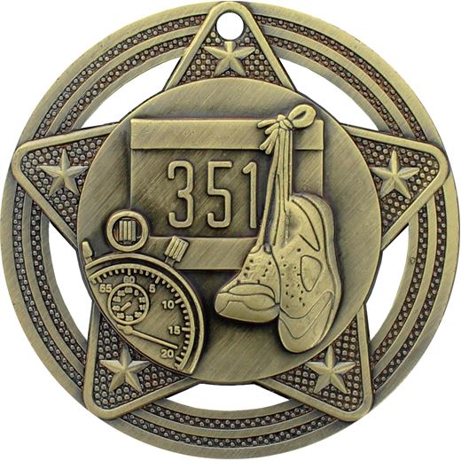 Athletics Medal by Infinity Stars Antique Gold 50mm (2")