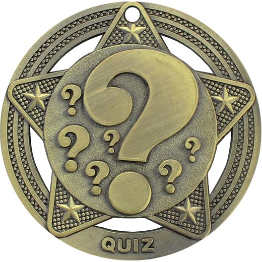 Quiz Medal by Infinity Stars Antique Gold 50mm (2")