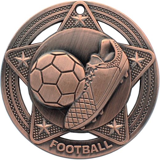 Football Medal by Infinity Stars Antique Bronze 50mm (2")
