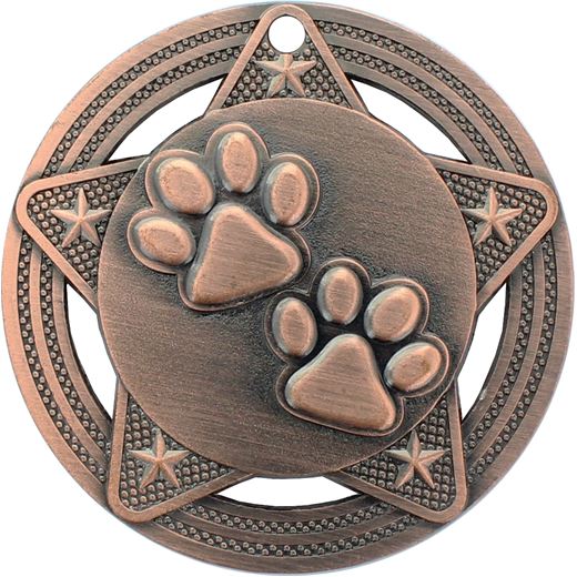 Paw Print Medal by Infinity Stars Antique Bronze 50mm (2")