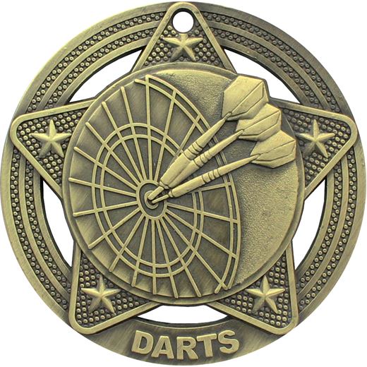 Darts Medal by Infinity Stars Antique Gold 50mm (2")