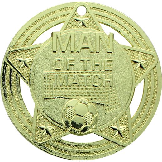 Man of the Match Medal by Infinity Stars Gold 50mm (2")