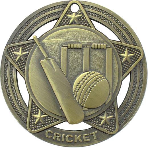 Cricket Medal by Infinity Stars Antique Gold 50mm (2")