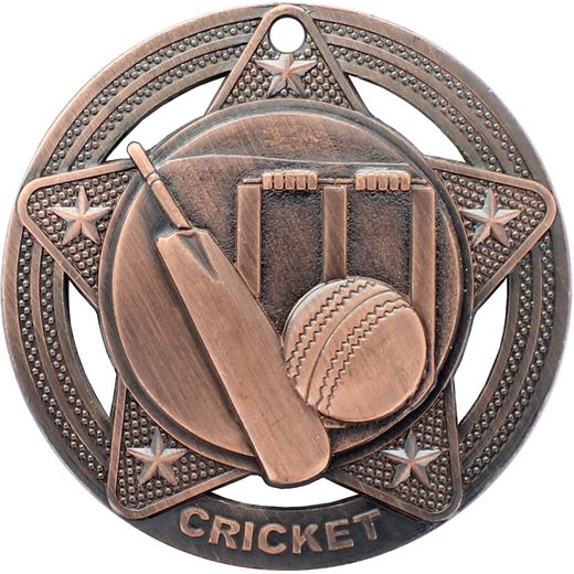 Cricket Medal by Infinity Stars Antique Bronze 50mm (2")
