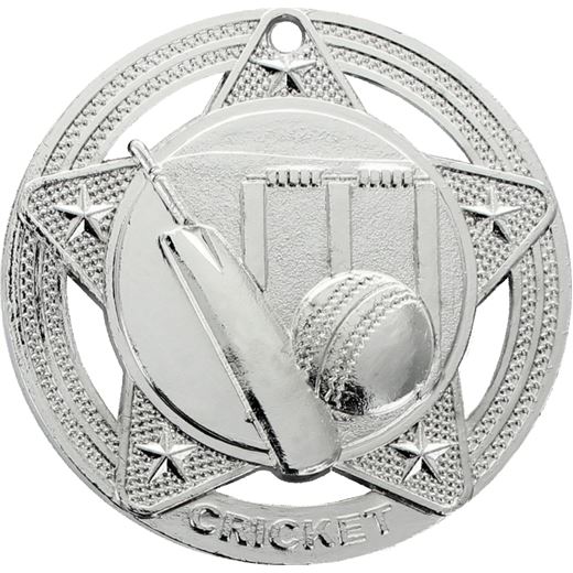 Cricket Medal by Infinity Stars Silver 50mm (2")