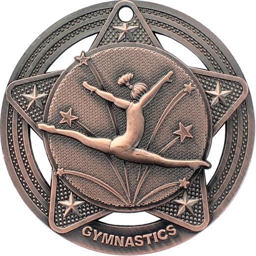 Female Gymnastics Medal by Infinity Stars Antique Bronze 50mm (2")