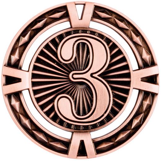 Bronze Diamond Pattern 3rd Place Medal 60mm (2.25")