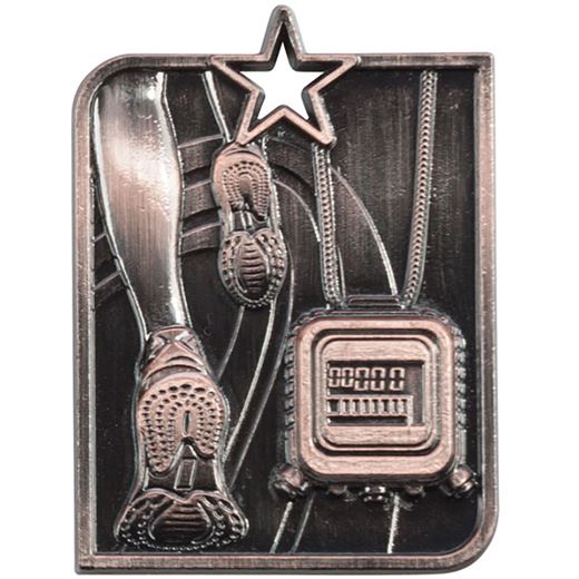 Bronze Centurion Star Running Square Medal 53mm x 40mm (2.25" x 1.5")
