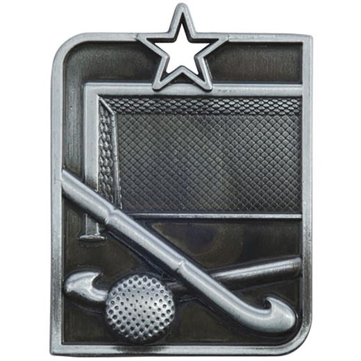 Silver Centurion Star Hockey Square Medal 53mm x 40mm (2.25" x 1.5")