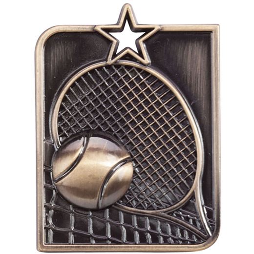 Gold Centurion Star Tennis Square Medal 53mm x 40mm (2.25" x 1.5")