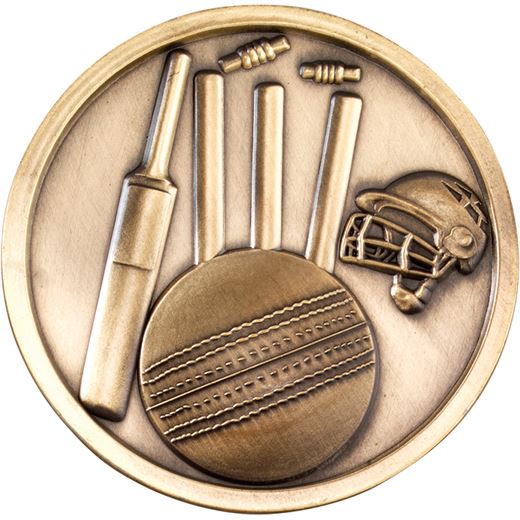 Prestige Antique Gold Cricket Medal 7cm (2.75")