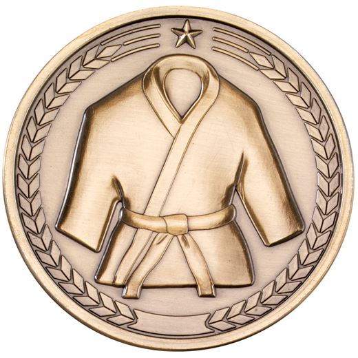 Prestige Antique Gold Martial Arts Medal 7cm (2.75")