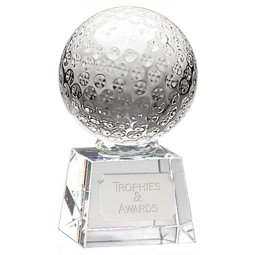 Glass Golf Ball Award on Thick Glass Base 12cm (4.75")