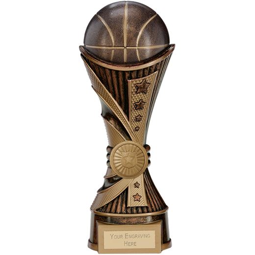 All Stars Basketball Heavyweight Trophy Antique Bronze & Gold 22cm (8.75")