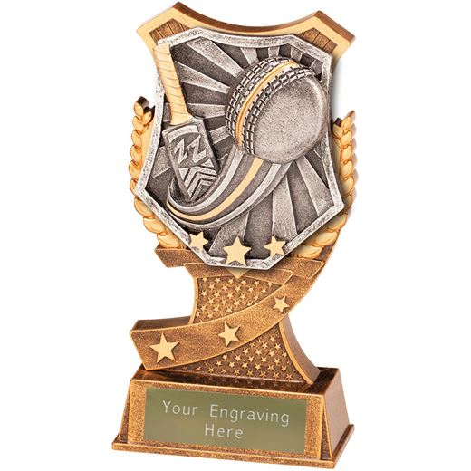 Titan Cricket Trophy Antique Gold 15cm (6")