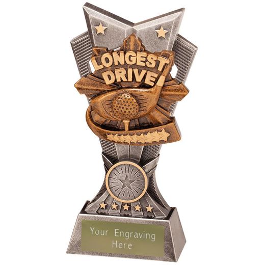 Spectre Golf Longest Drive Trophy Antique Silver 17.5cm (6.75")