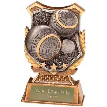 ENGRAVED FREE LAWN BOWLS  COLOURFUL GLASS AWARDS 5 SIZES 
