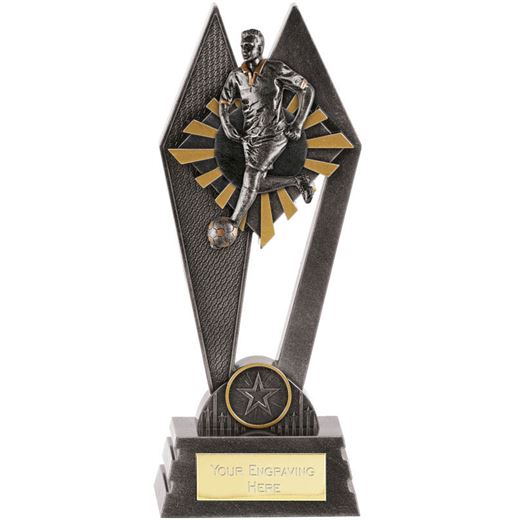 Male Footballer Peak Trophy Antique Silver 17.5cm (7")