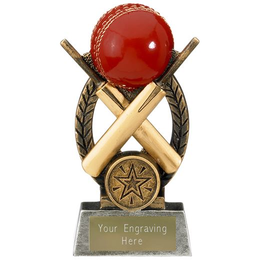 Escapade Cricket Ball and Bats Trophy 13.5cm (5.25")