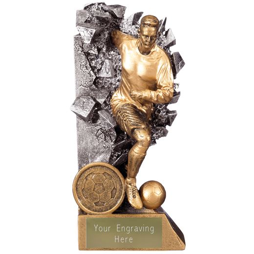 Breakout Male Footballer Trophy Gold & Silver 15cm (6")