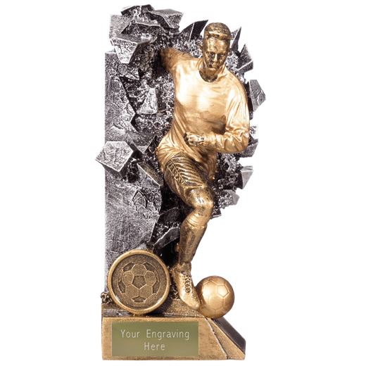 Breakout Male Footballer Trophy Gold & Silver 18cm (7")