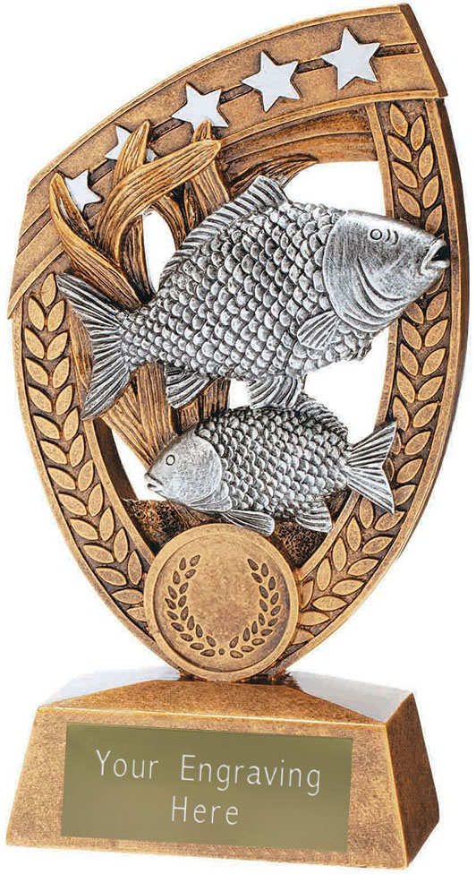 Patriot Fishing Trophy Antique Gold 14cm (5.5)