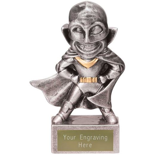 Antique Silver Novelty Male Superhero Trophy 10cm (4")