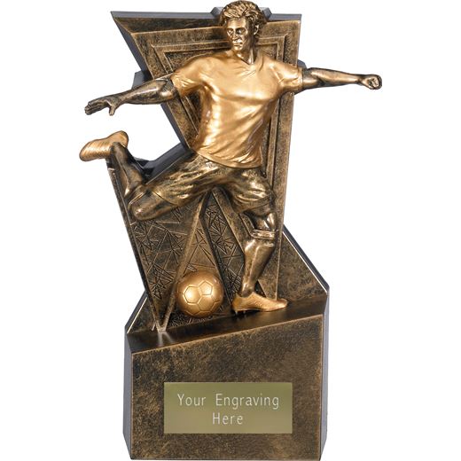 Legacy Male Football Trophy Antique Gold 22cm (8.75")