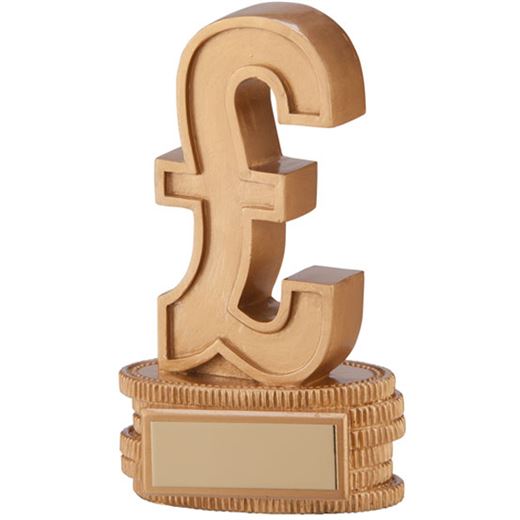 Gold Resin Enterprise Sales Pound Sign Trophy 12cm (4.75")