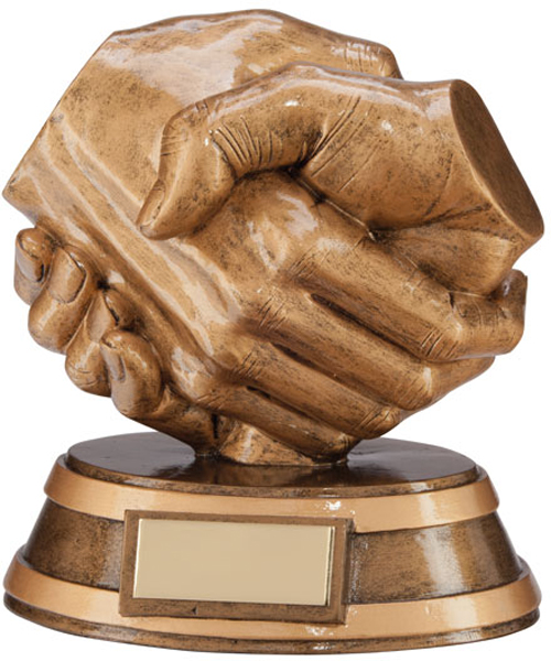 RF3216A ACHIEVEMENT TROPHY 13cm Handshake Award * FREE LUXURY ENGRAVING * 