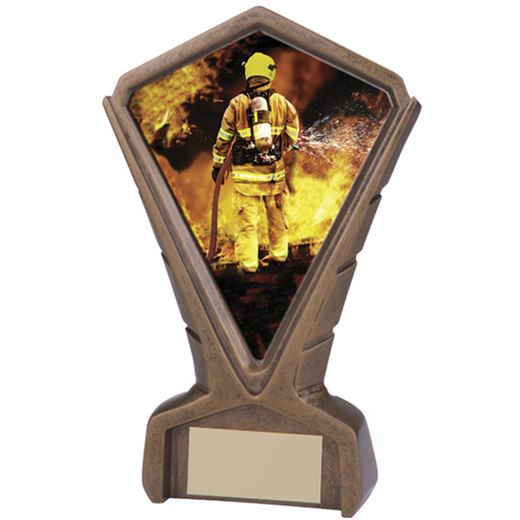 Gold Resin Phoenix Fireman Centre Trophy 17cm (6.75")