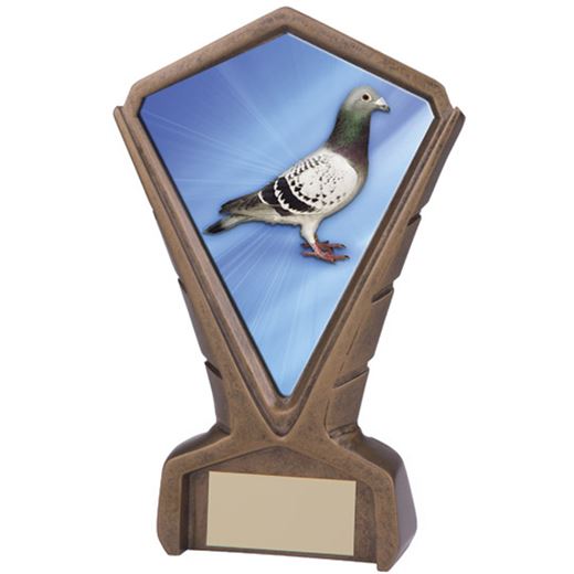 Gold Resin Phoenix Pigeon Racing Centre Trophy 17cm (6.75")