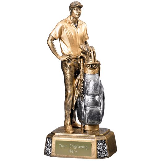 Male Golfer with Bag Trophy 20cm (7.75")