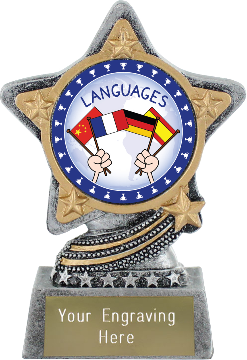 4" Languages Trophy by Infinity Stars 10cm 