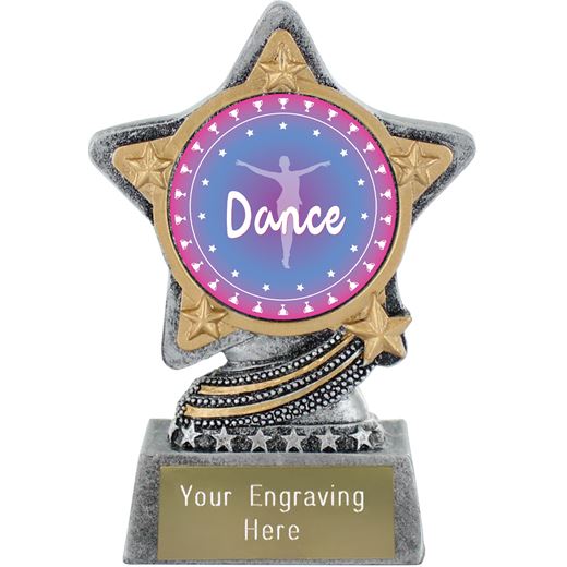 Dance Trophy by Infinity Stars Antique Silver 10cm (4")