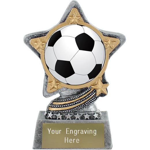 Centre Football Trophy by Infinity Stars Antique Silver 10cm (4")
