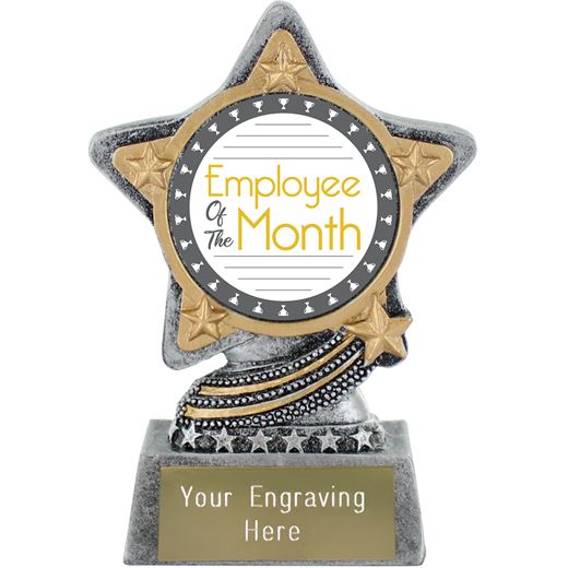 Employee Of The Month Trophy by Infinity Stars Antique Silver 10cm (4")
