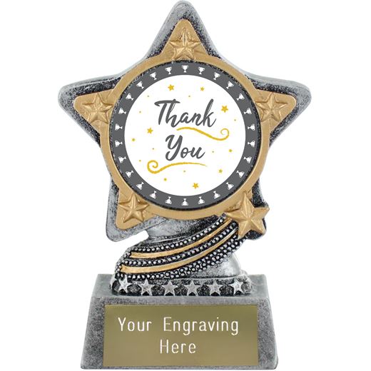 Thank You Trophy by Infinity Stars Antique Silver 10cm (4")