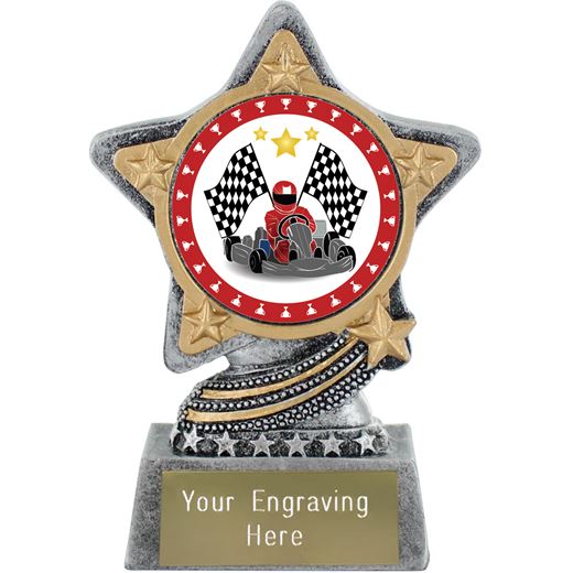 Karting Trophy by Infinity Stars Antique Silver 10cm (4")