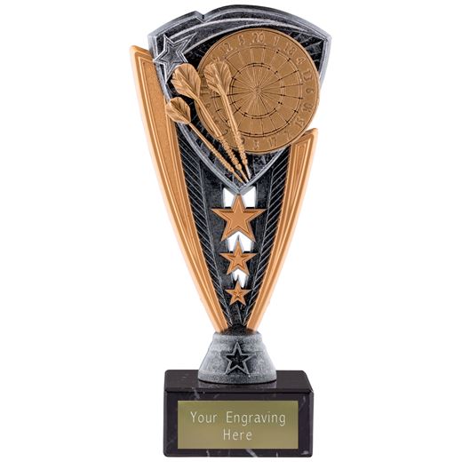 Utopia Darts Trophy on Marble Base Antique Silver 19.5cm (7.75")
