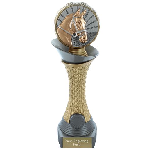 Horse Riding Trophy Heavyweight Hemisphere Tower Silver & Gold 25cm (10")