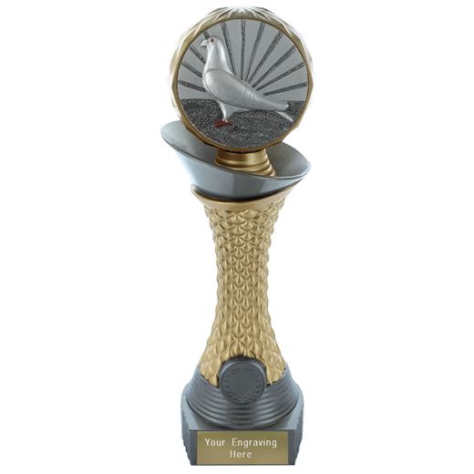 Pigeon Racing Trophy Heavyweight Hemisphere Tower Silver & Gold 23.5cm (9.25")