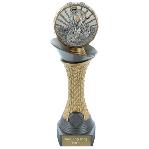 Cycling Trophy Heavyweight Hemisphere Tower Silver & Gold 25cm (10")