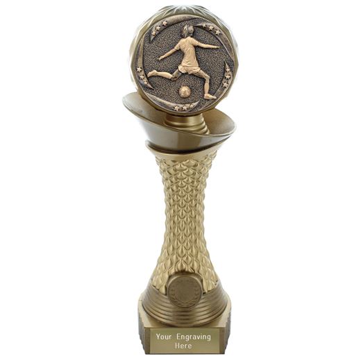 Orbit Tower Female Football Player Trophy Gold & Bronze 27.5cm (10.75")